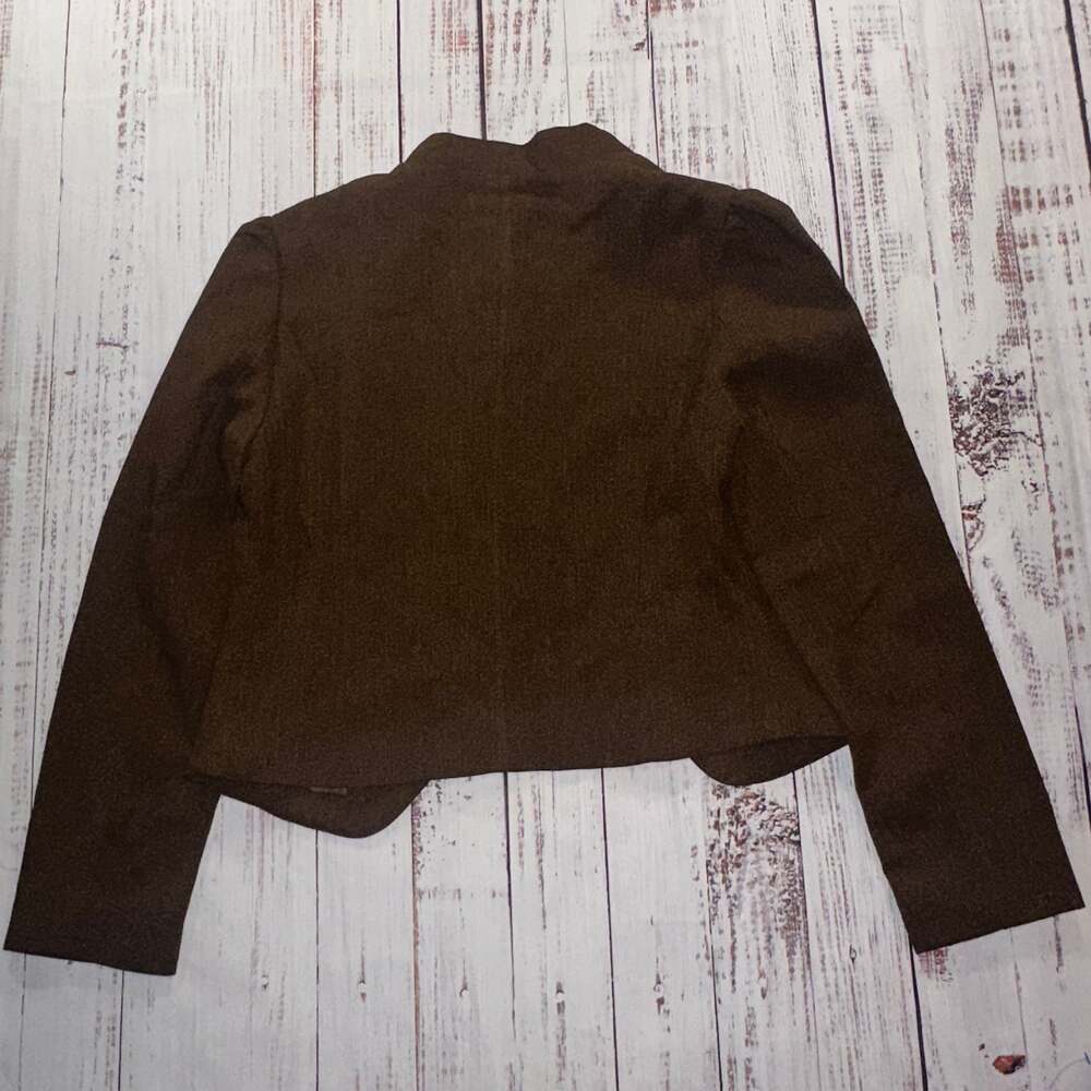 RIHOAS Retro Single-breasted Steampunk Brown Tweed Jacket with Ball Buttons - Picture 6 of 7